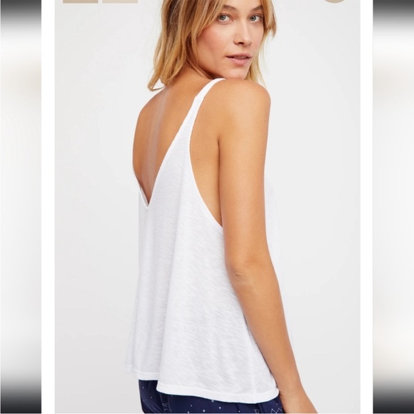 Free People Vneck White Sleeveless tank - Picture 2 of 6
